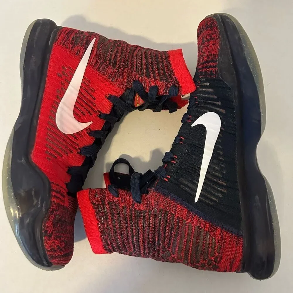Nike Kobe 10 Elite High American Red Blue Basketball Shoes Mens 8 718763-614